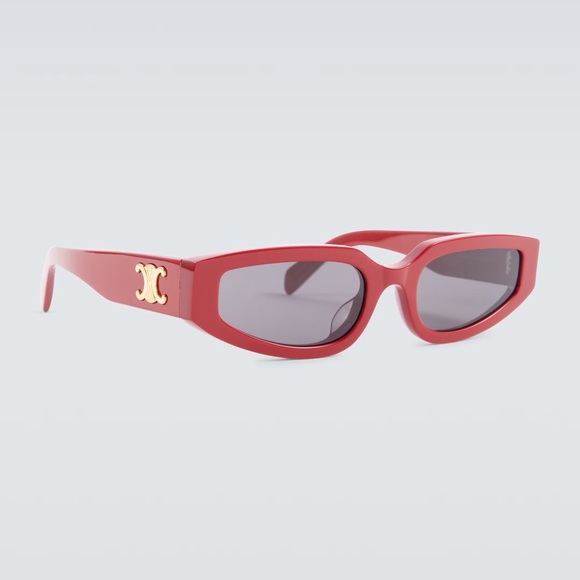 NWOT Celine Triomphe Red Oval Sunglasses - Picture 2 of 8